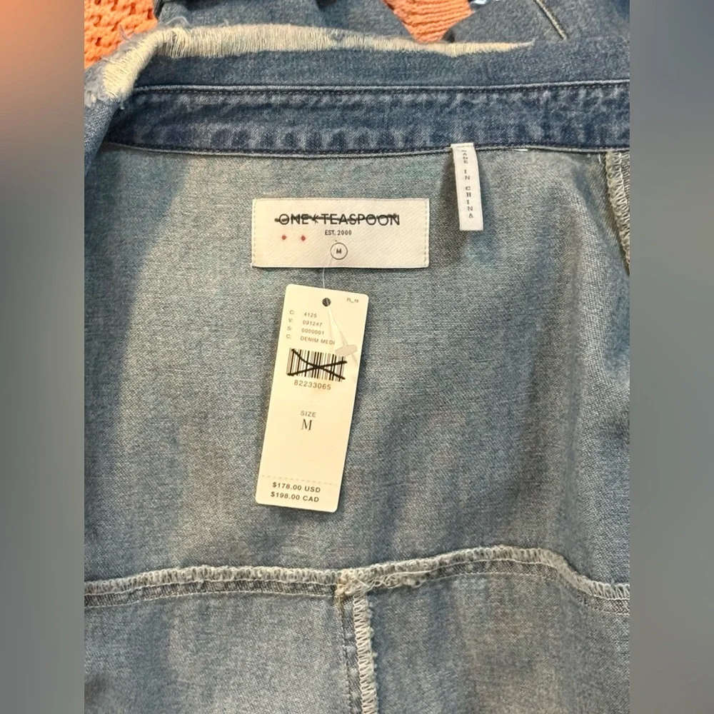 NWT One Teaspoon x Anthropologie Prophecy Denim Jumpsuit Romper Medium